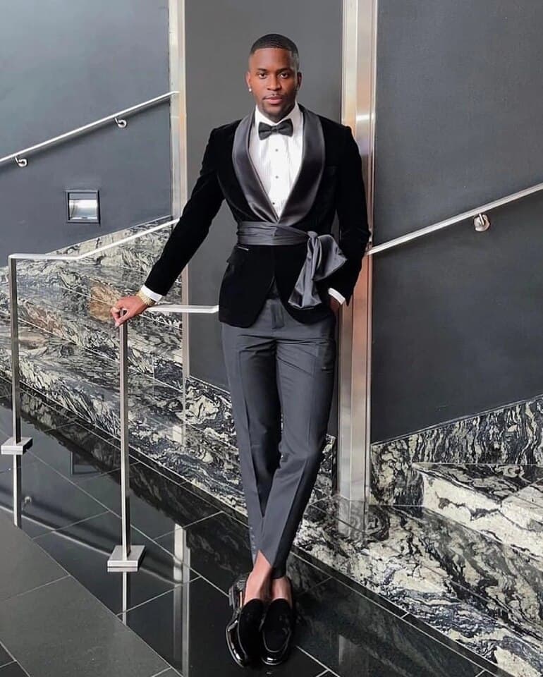 Men Velvet Slim Fit Suit