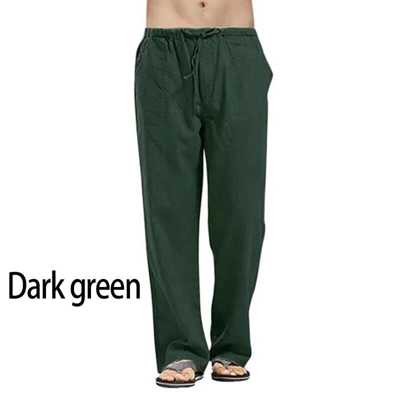 New Autumn Linen Wide Men Pants Korean Trousers Oversize Linens Streetwear Male Spring Yoga Pants Casual Men Clothing Sweatpants