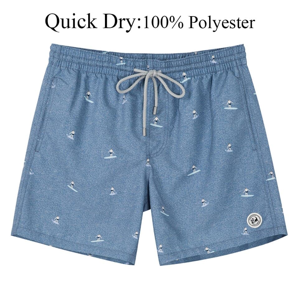 New Men Beach Shorts Surfing Boardshorts with Mesh Lining Mens Swimwear Beachwear Quick Dry Swimming Trunks for Men