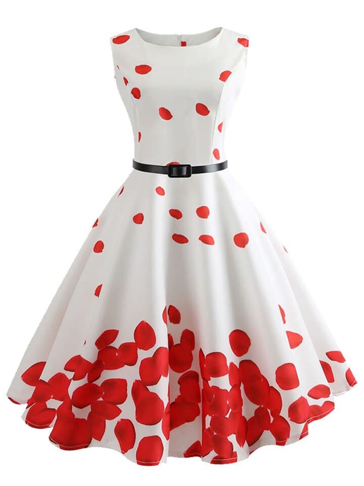 New Women Summer Dress Floral Print Retro Vintage 1950s 60s Casual Party Office Robe Rockabilly Dresses Vestido Mujer