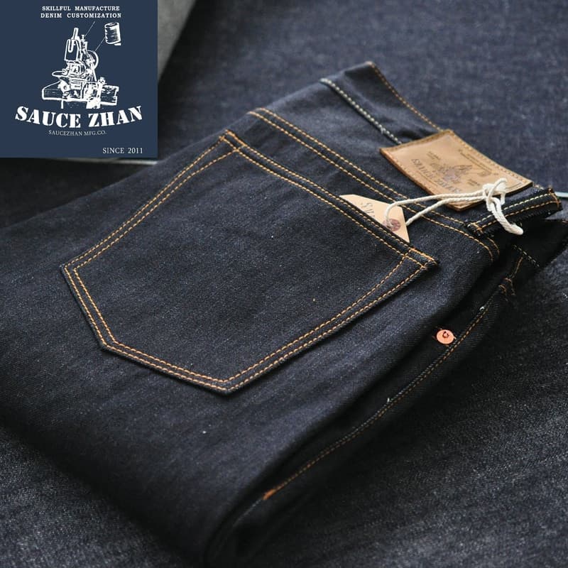 New Jeans Men Slim Fit Jeans Cattle Denim Selvedge Jeans Indigo Jeans Jeans Raw Denim Mens Jeans Brand jeans men