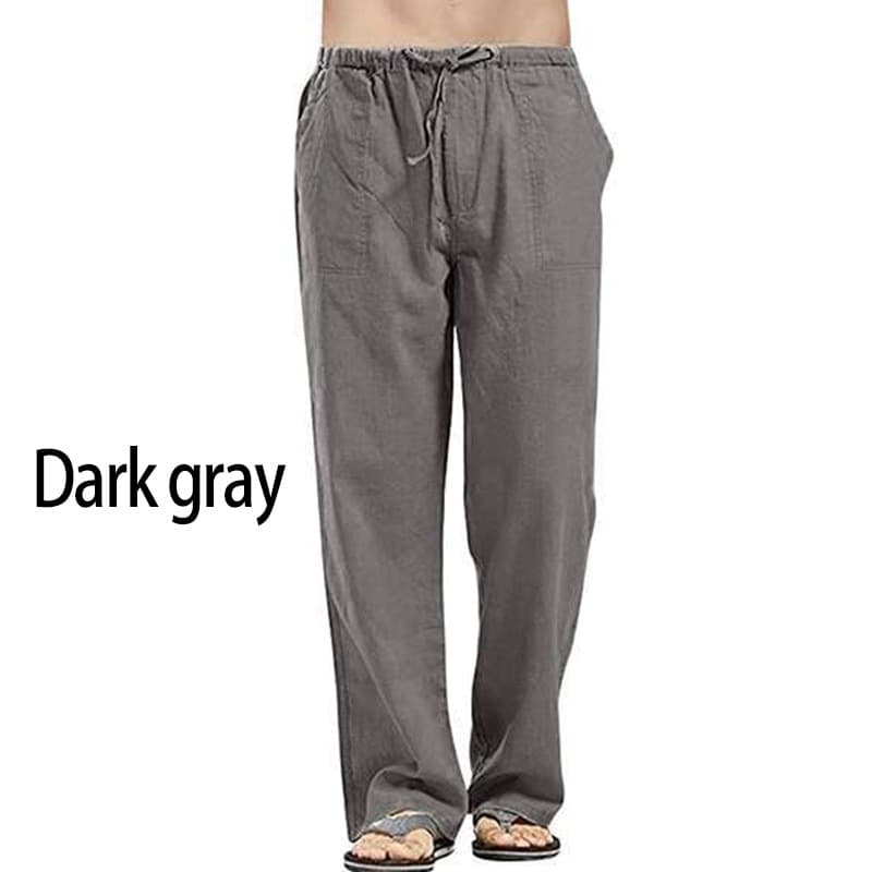 New Autumn Linen Wide Men Pants Korean Trousers Oversize Linens Streetwear Male Spring Yoga Pants Casual Men Clothing Sweatpants