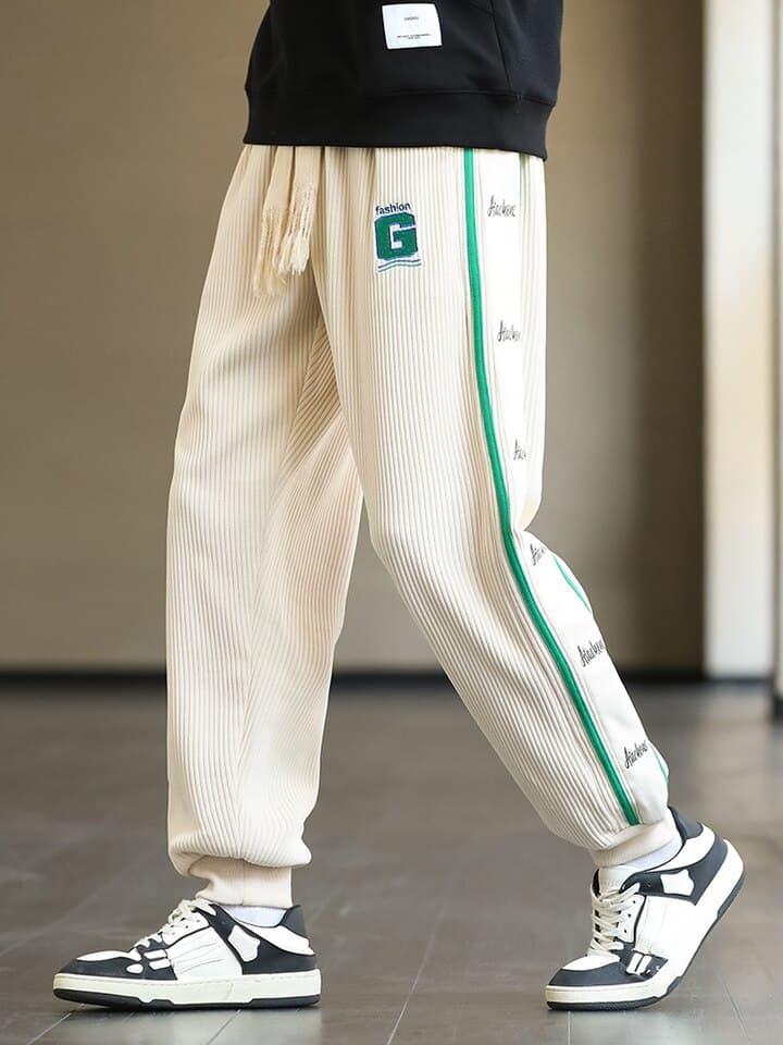 New Fall Winter Corduroy Sweatpants Men Baggy Joggers Fashion Letter Embroidery Big Size Trousers Male Casual Harem Pants 8XL