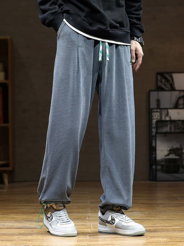 New Autumn New Corduroy Sweatpants Men Adjustable Wide Leg Joggers Plus Size Streetwear Casual Straight Long Baggy Pants 8XL