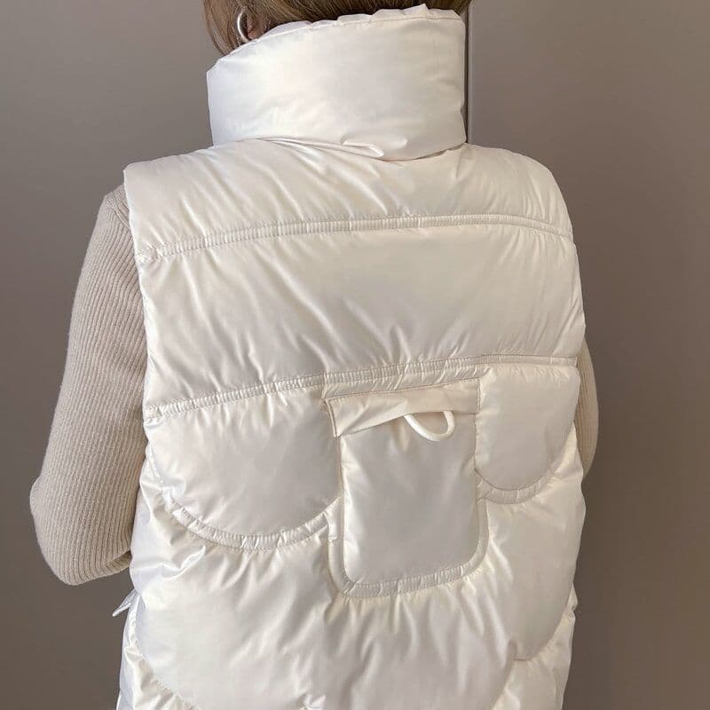 New Women Stand Collar Short Bright Colour Cotton Padded Jacket Sleeveless Female Winter Waistcoat Coat Vest