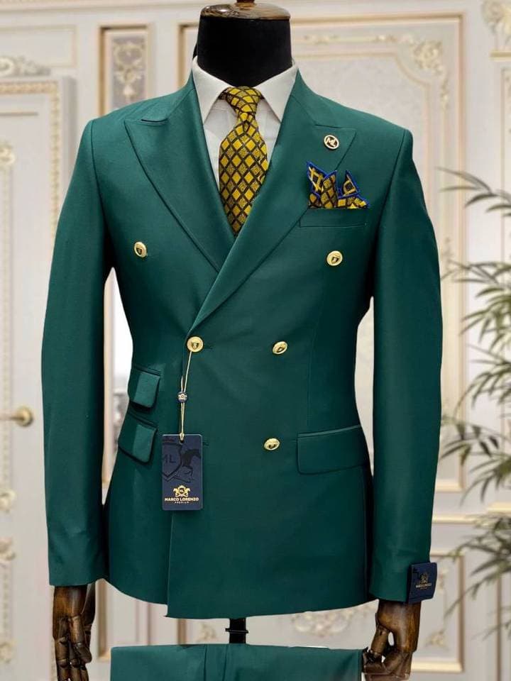 New Light Blue Red Green Double Breasted Slim Fit Men Suits Wedding Tuxedos Groom Business Party Prom Best Man Blazer Costume Homme