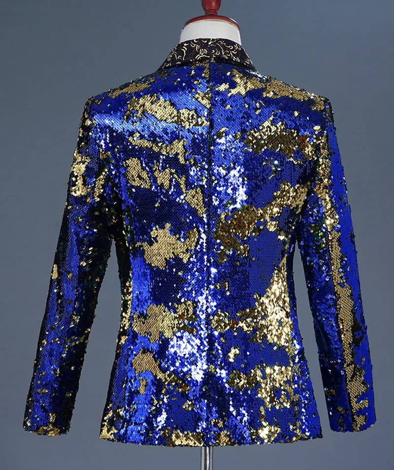 New Luxury Royal Blue Sequin Dress Blazer