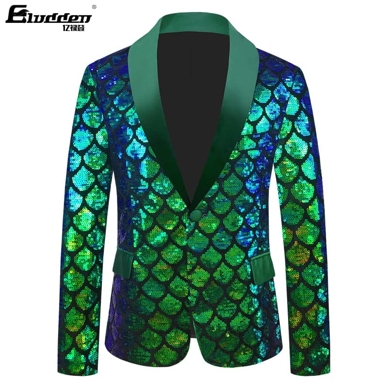 Velvet Sequins Blazer Masculino Men Suit – view 3
