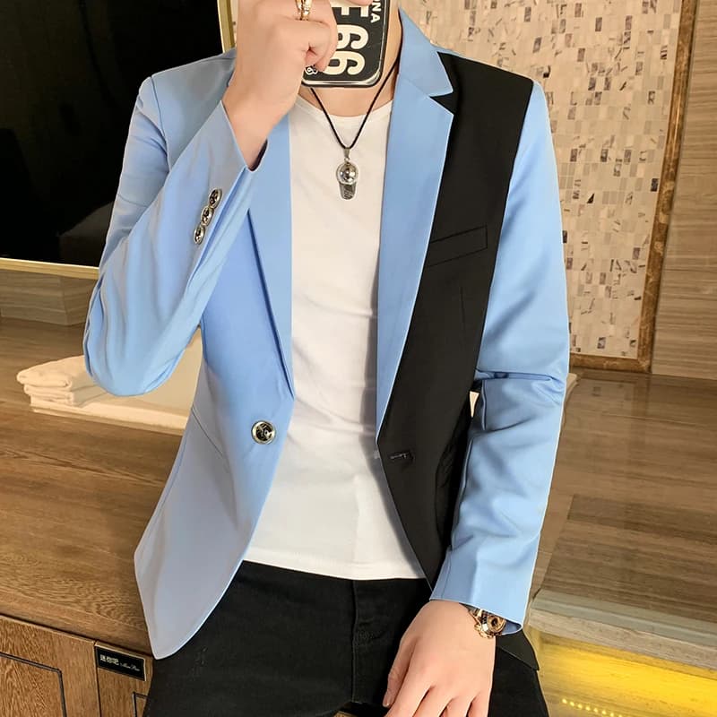 New Men Slim Fit Autumn Casual Streetwear Masculino Formal Blazer