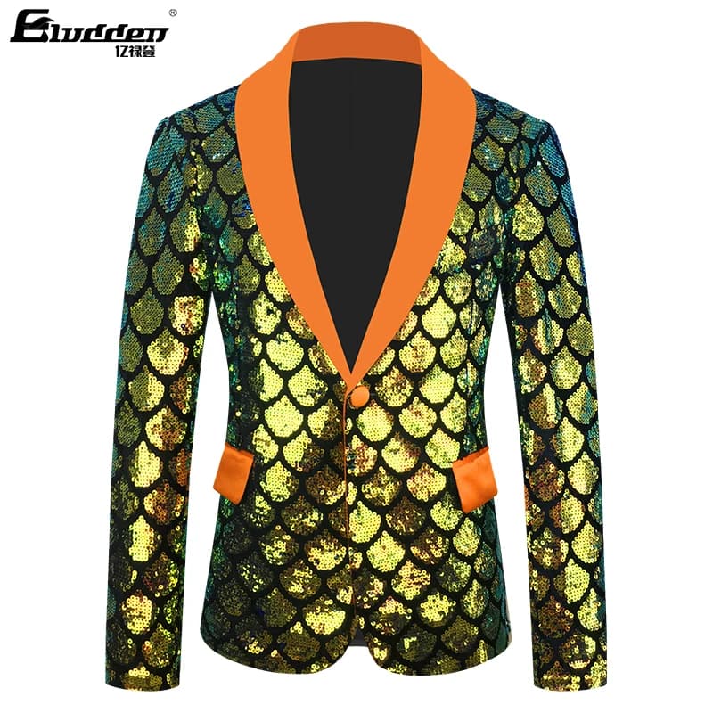 Velvet Sequins Blazer Masculino Men Suit – view 2