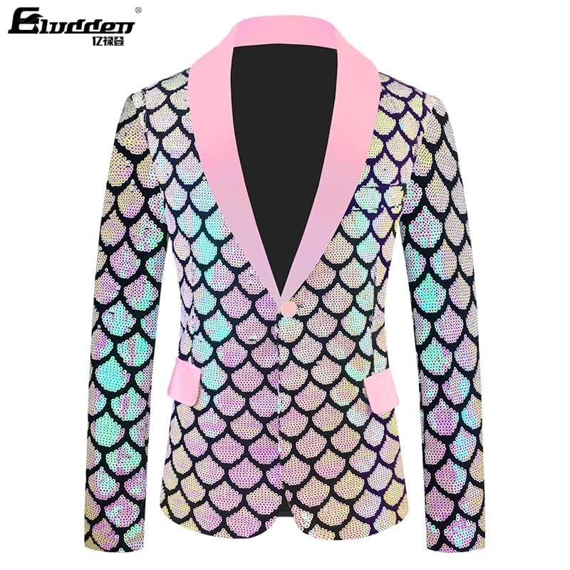 Velvet Sequins Blazer Masculino Men Suit – view 4