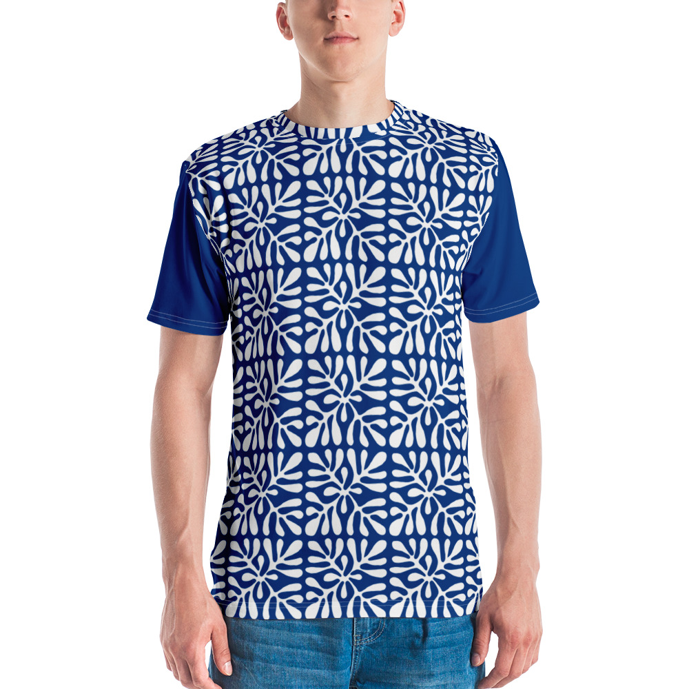 New Men Shirts All-over Print Short Sleeves Crew Neck For Men