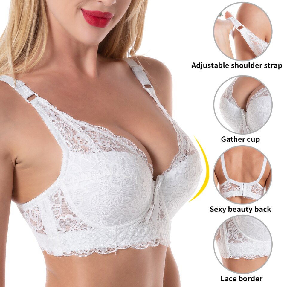 Women strapless lace push up bra