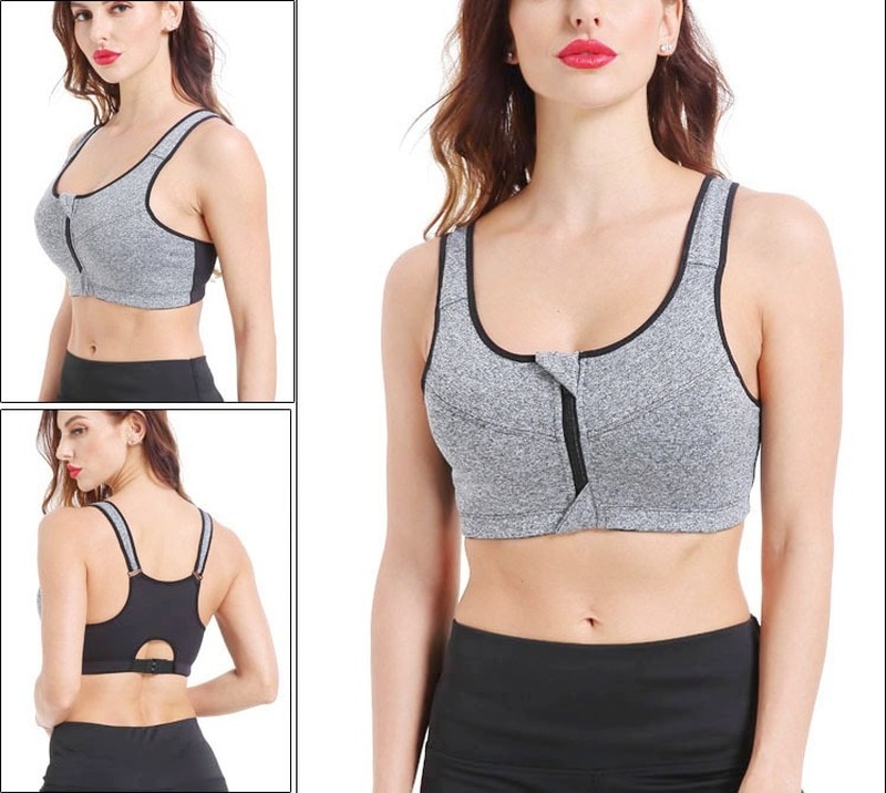 Sports Bra Hot Women Zipper Push Up Vest Underwear Shockproof Breathable Gym Fitness Athletic Running Yoga Sport Tops
