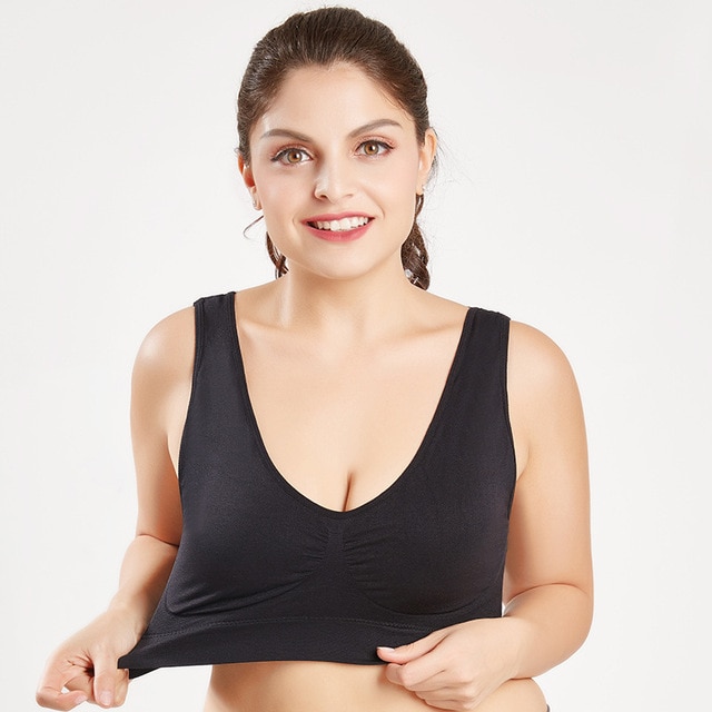 Women Plus Size Seamless Bra Cotton Breathable Underwear Wireless With Pads Push Up Bra Plus Size 5XL 6XL