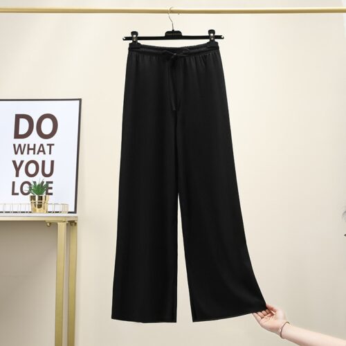 Women Straight Long Pants pantalon pour femme pants loose thin high waist women broad legged pants sweatpants stacked leggings - Image 5