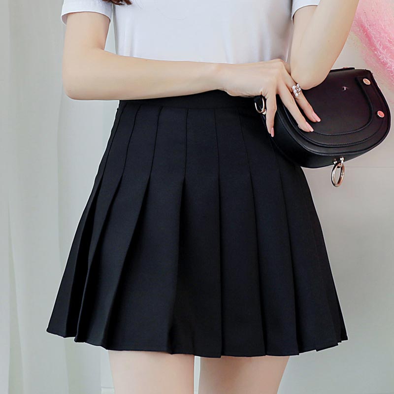 Women High Waist Pleated Skirt y2k Summer Casual Kawaii A line Plaid black tennis Japanese School Uniform Mini Skirts