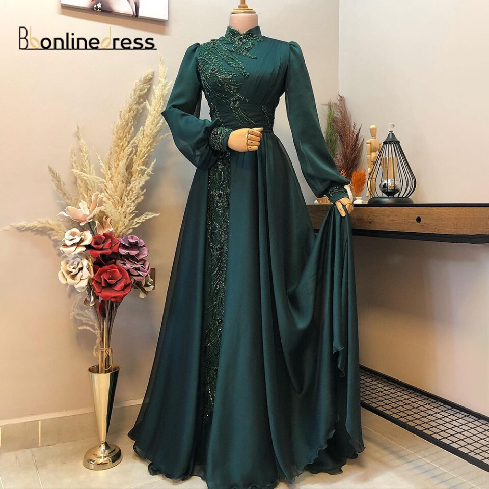 Women Emerald Moroccan Caftan Dress