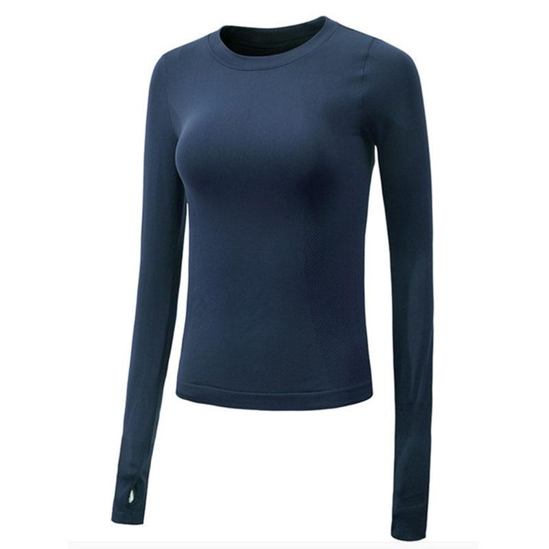 Sexy Women Solid Printing Sport Shirts Solid Color High Elastic Gym Yoga Top Running Breathable Long sleeve T Shirts Top