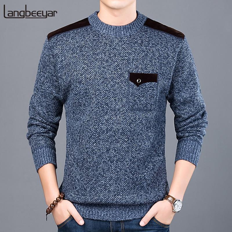 New Fashion Men Pullovers Slim Fit Sweater Jumpers Knitwear O Neck Autumn Korean Style Casual Clothing Male