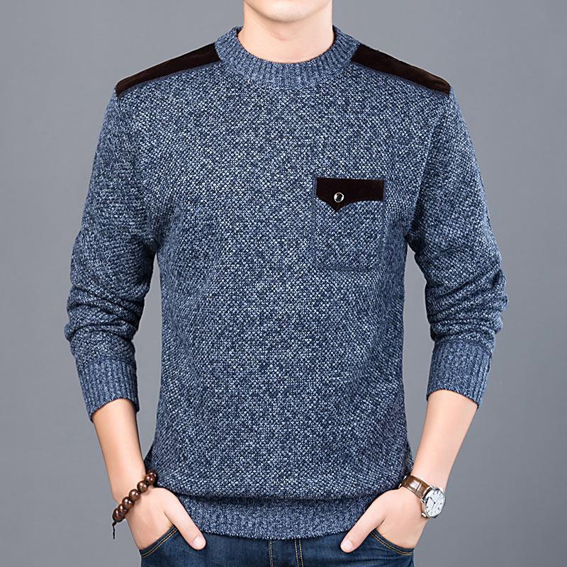 New Fashion Men Pullovers Slim Fit Sweater Jumpers Knitwear O Neck Autumn Korean Style Casual Clothing Male