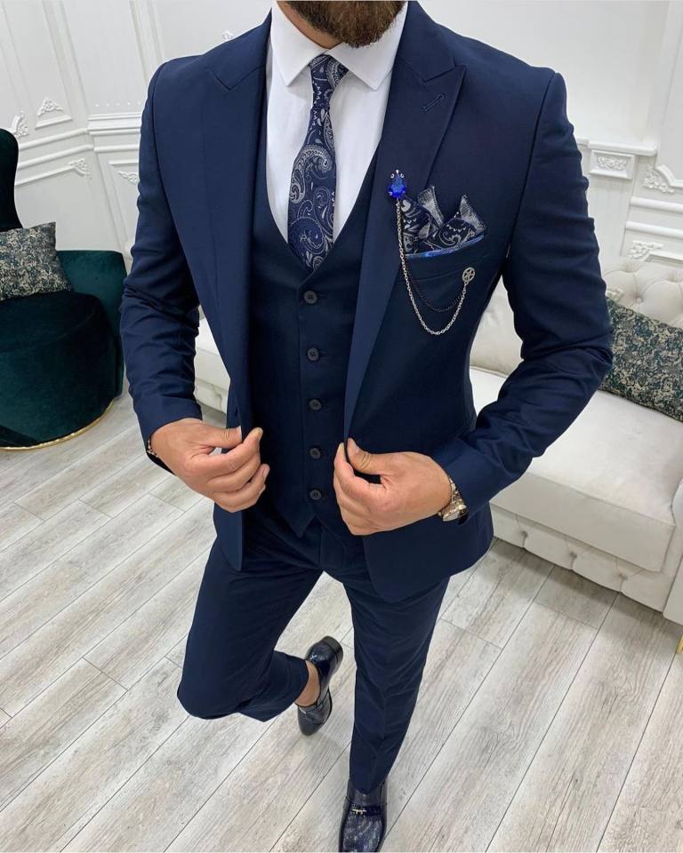 #1 Top New Men Groom Slim Fit Dress Suit Wedding - ADDMPS