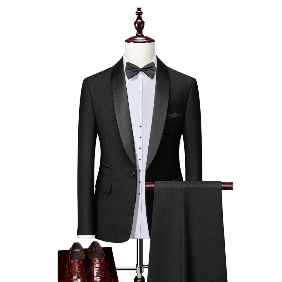 Men Formal Slim Fit Dress Suit Skinny 3 Pieces SetTuxedo Prom Suit Male Groom Wedding Blazers High Quality Dress Jacket Coat Pants Vest