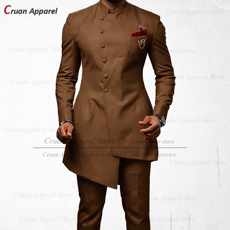 New Men Indian Wedding Suit Set Tailor made Slim Fit Best Man Groom Dress Tuxedo 20 Colours Prom Dinner Gold Robe Blazer Pants 2Pcs