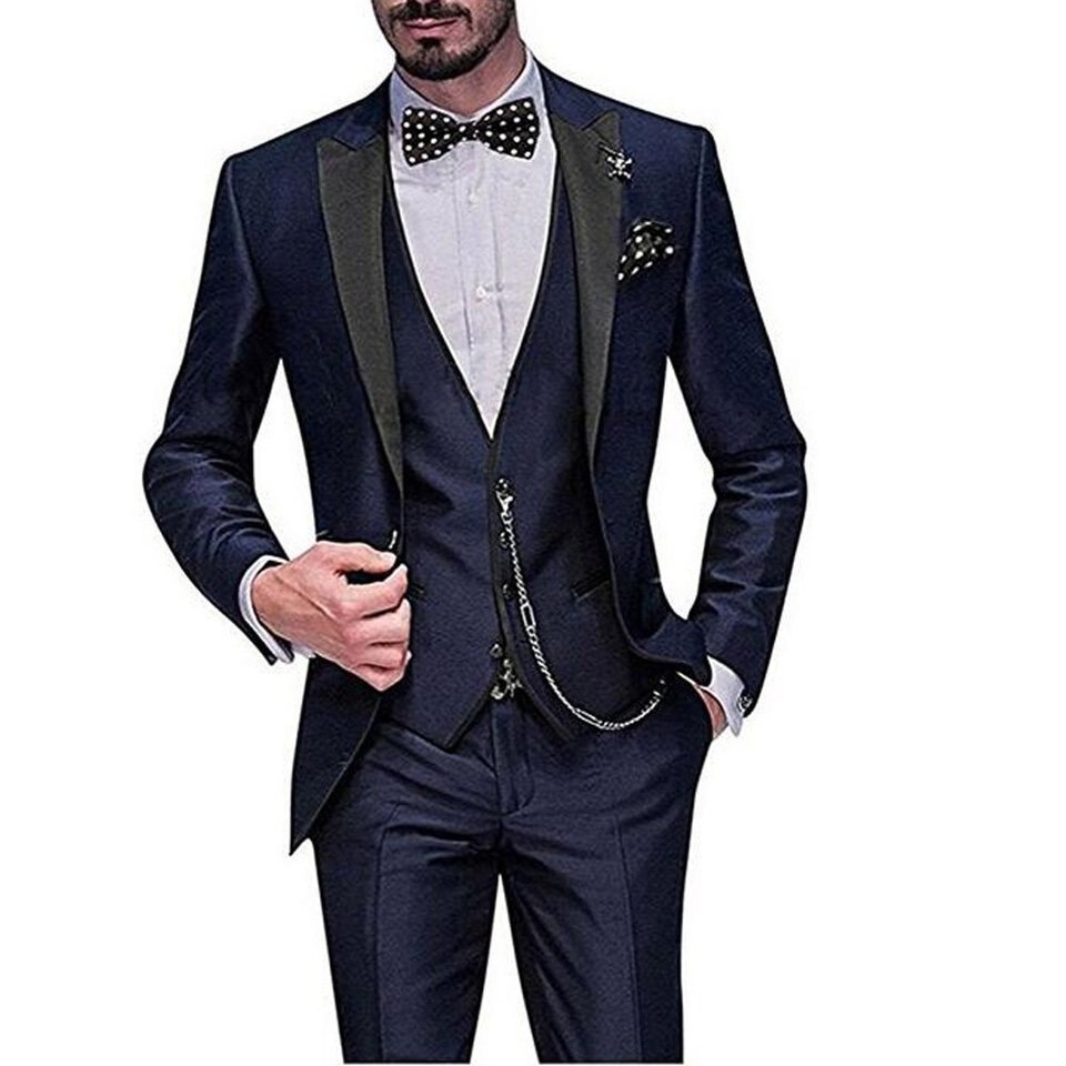 #1 Top New Men Slim Fit Dress Suit Wedding Groom - ADDMPS