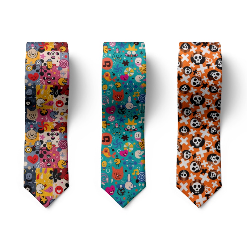 New Men Cartoon Tie Fashion Kawaii Men Necktie Casual 8cm Wide Funny Men Unisex Polyester Necktie Party Dating Suit Matching Gentleman Tie