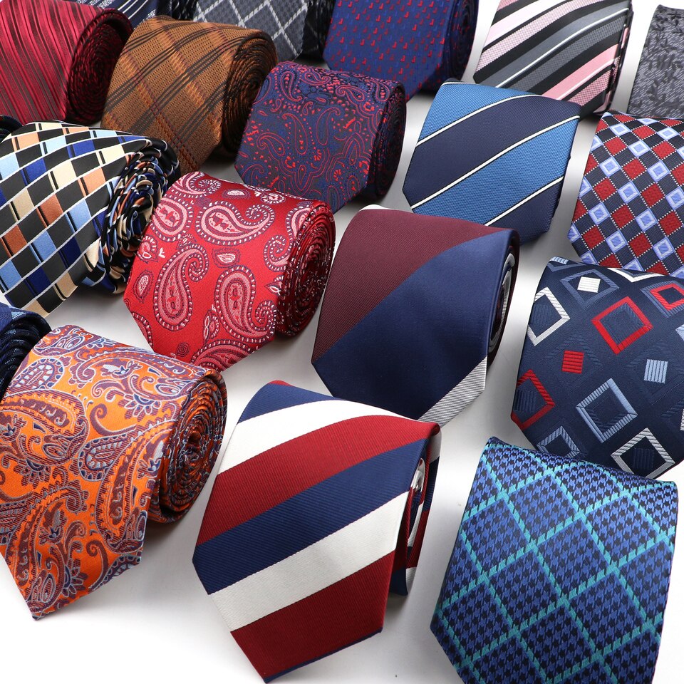 New Men Classic Luxury Tie 8cm Striped Paisley Plaid All Match Jacquard Necktie For Business Wedding Prom Daily Wear Accessory