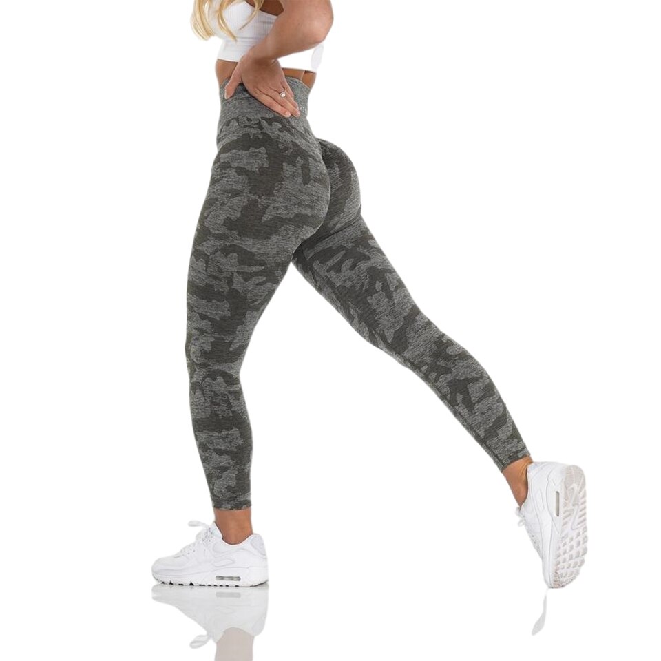 New Women Camo Pant Seamless Workout Leggings Butt Lift Yoga Pants Women High Waist Stretch Fitness Outfits Sports Wear Gym Fuchsia Nylon