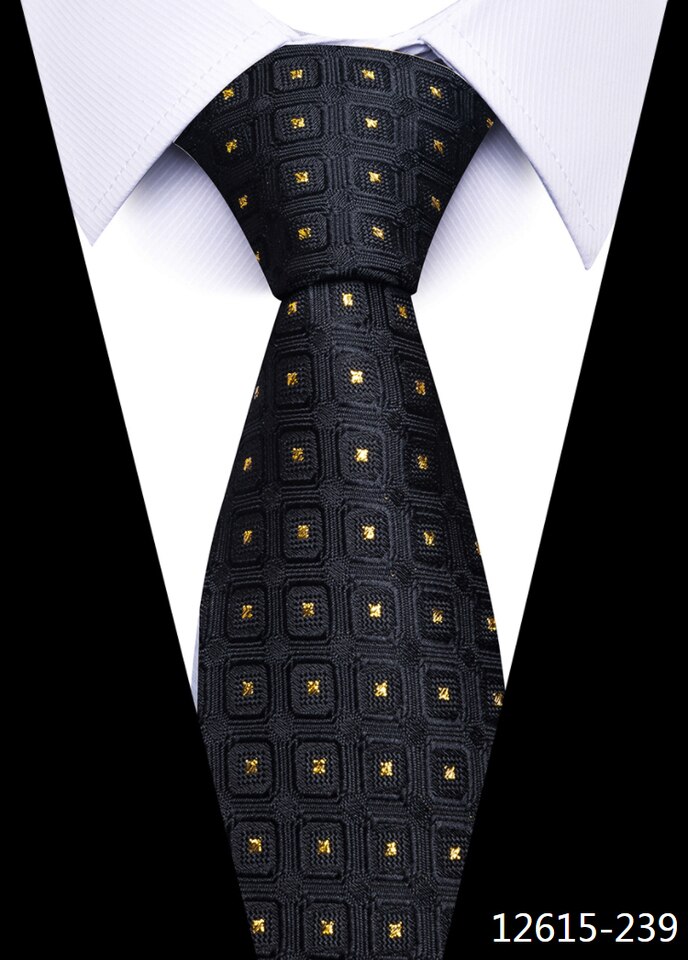 New Men Wedding Silk Tie 160 Colours Fashion 7.5 cm Silk Tie Men Gold Fit Wedding Luxury Party Suit Accessories Group Slim Necktie Gravatas Gift