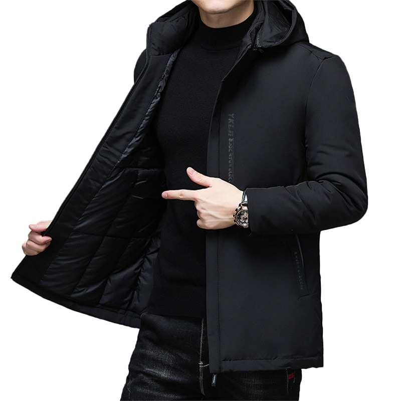 New Men Winter Warm Thick Parkas Plus Size Cotton Detachable Hat Jacket Men 5XL Outwear Pocket Men 5XL Classic Coat