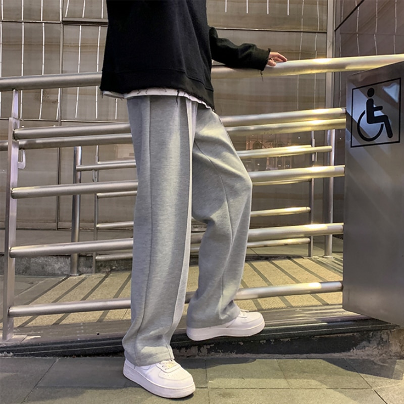 New Sweatpants Men Straight Harem Pants Male Korean Man Loose Casual Pants Streetwear Sport Trousers Men Joggers Oversize Sports
