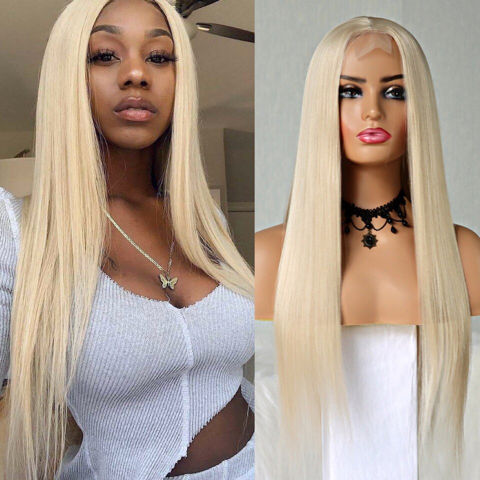 New Lace Wigs Long Straight Hair  Lime Green Colour Wigs for Fashion Women Synthetic Lace Wigs with Natural Hairline