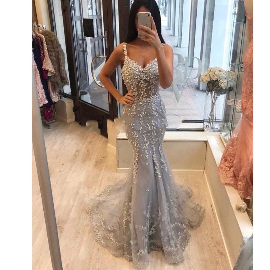 New Women African Lace Mermaid Prom Dresses For Black Women Sweetheart Floor Length Illusion Pearls Evening Party Gown Robe De Soiree