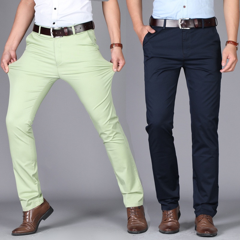 New Men Suit Pants Casual Office High Quality Cotton Trousers Business Pants For Men Wedding Party Dress Social Trousers Men Pants