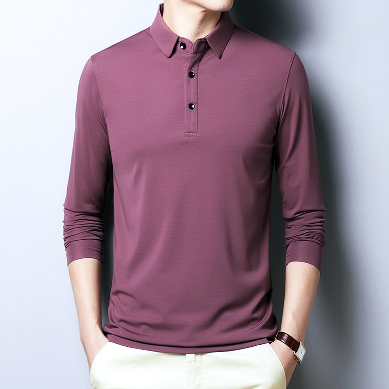 New Polo Shirt Men Cotton Long sleeve Polo Shirts Male Classic Solid Colours Slim Fit Tee shirt Homme Men Clothing T894