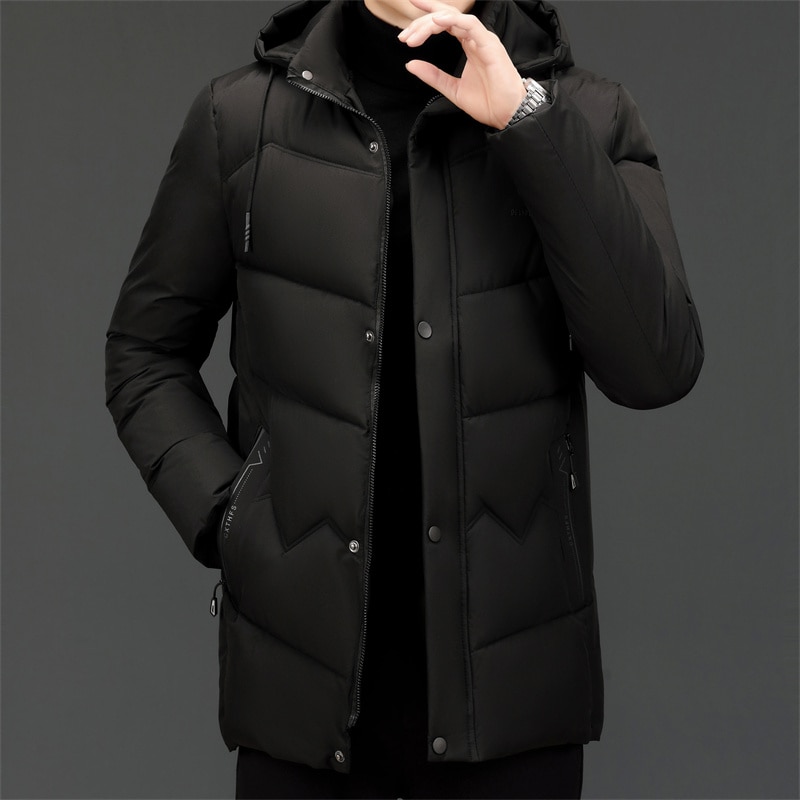 New Thicken Warm Winter Designer Brand Hooded Windproof Casual Fashion Parka Jacket Men Windbreaker Puffer Coats Clothes Men