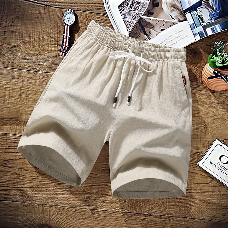 New Cotton Shorts Men Summer Solid Casual Shorts Men Short Homme Brand Beach Shorts Cotton Linen Board short Plus Size M-9XL