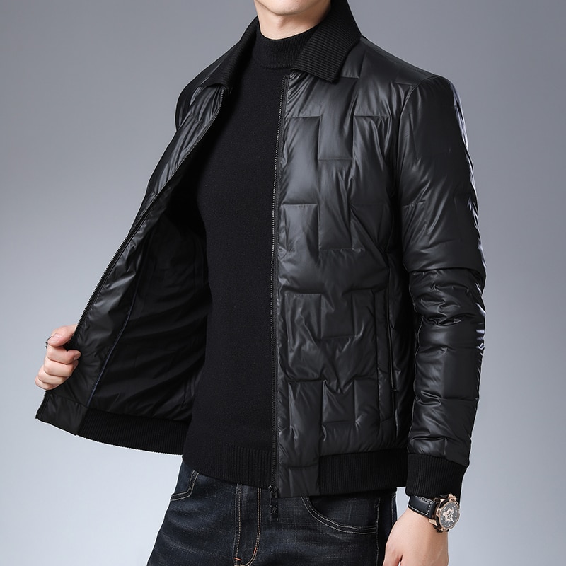 New Top Grade Casual Fashion Glossy Winter Warm Jacket Men Duck Down Windbreaker Puffer Coats Mens Clothing