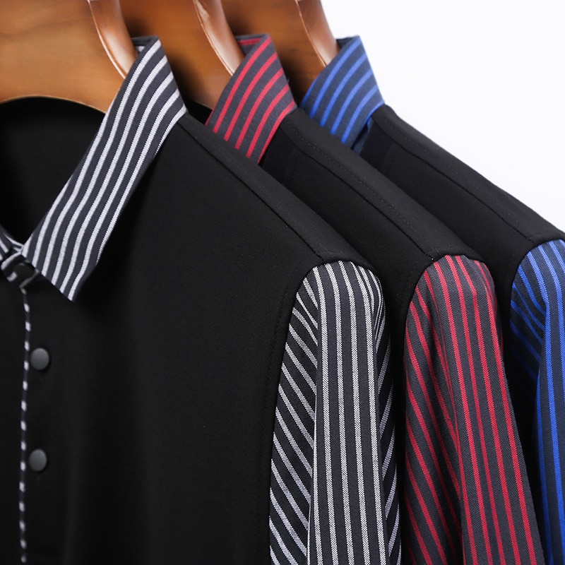 New High Quality Men Shirts Slim Fit Pullover Shirt Spring Long Sleeve Casual Striped Shirts Camisa Masculina Men Clothing C729
