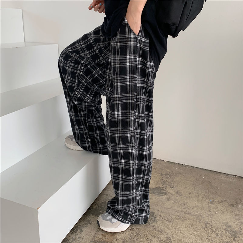 New Summer Winter Plaid Pants Men S 3XL Casual Straight Trousers for Male Female Harajuku Hip Hop Pants