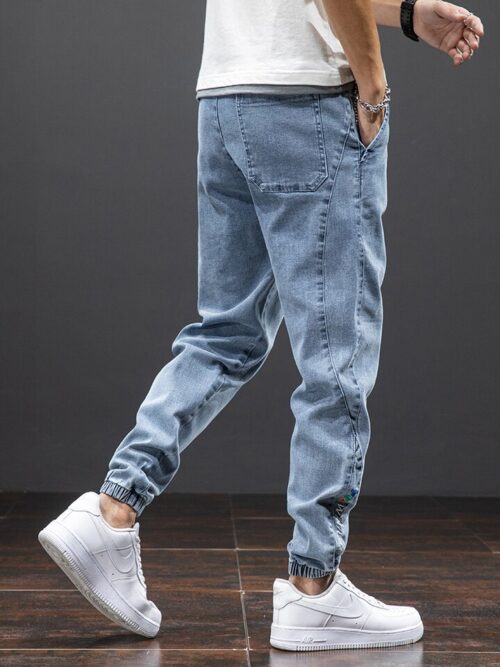 New Spring Summer Black Blue Cargo Jeans Men Streetwear Denim Jogger ...