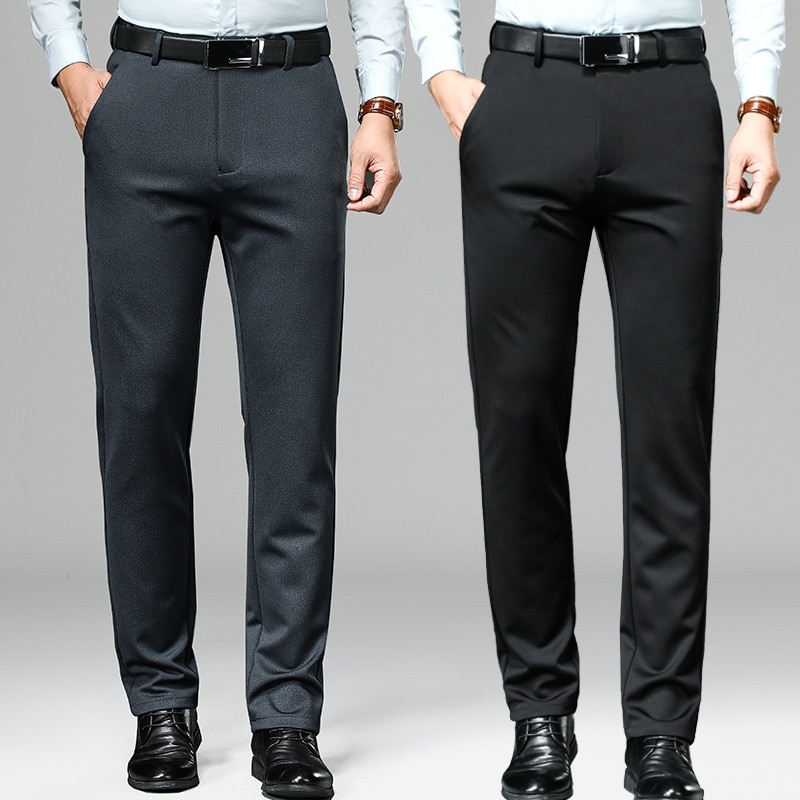 New Spring Summer Young Men Casual Suit Pants Men Thin Straight Korean Slim Business Pants