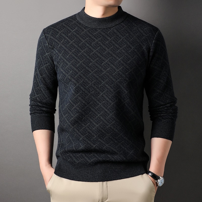 New Brand Luxury Knit Sweaters Wool Striped O Neck Men Clothing Autumn Winter Classic Pullover Homme Casual Jumper Y539