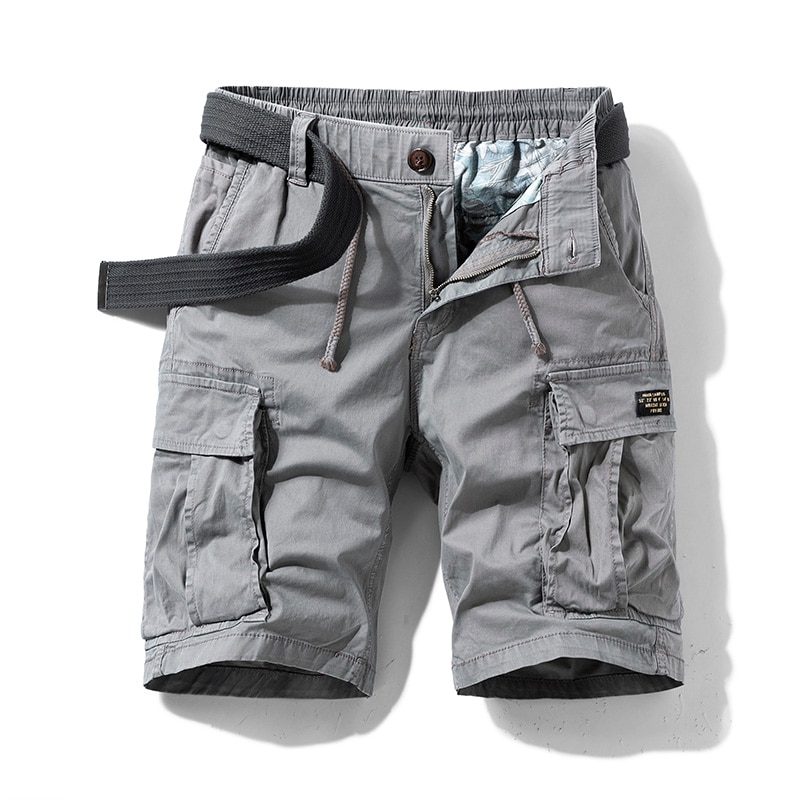 New Mens Summer Cotton Army Tactical Cargo Shorts Fashion Khaki Multi Pocket Casual Short Pants Loose Military Shorts Men