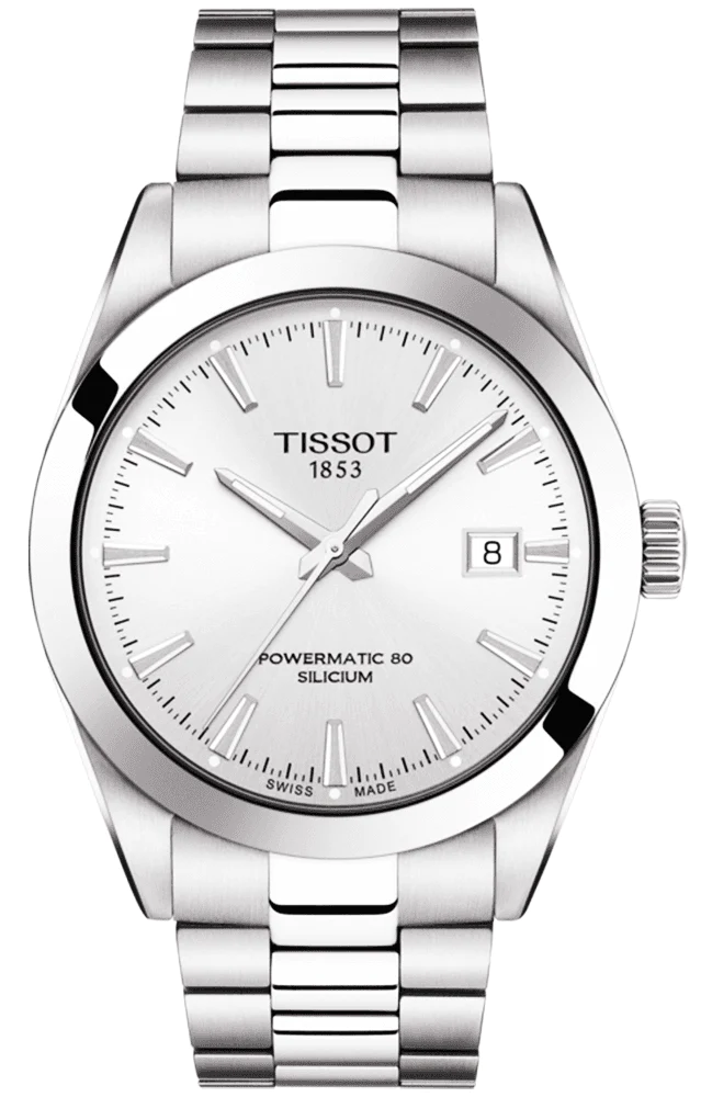 TISSOT GENTLEMAN POWERMATIC 80 SILICIUM Silver Luxury Watch For Men
