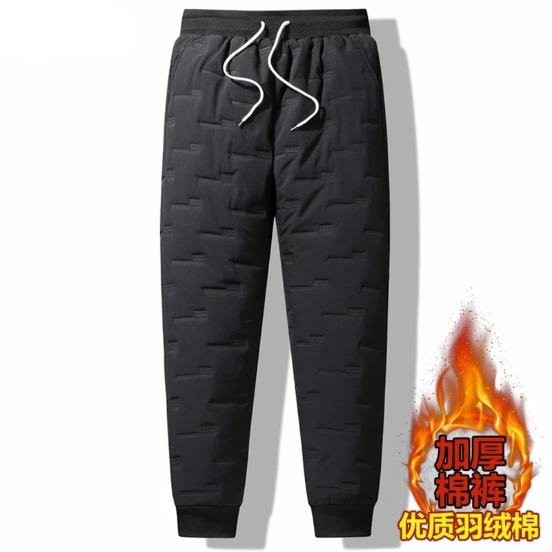 New Winter High Quality Pant Male Warm Thicken Down Trouser Men Casual Pants Mens Down Cotton Trousers Men